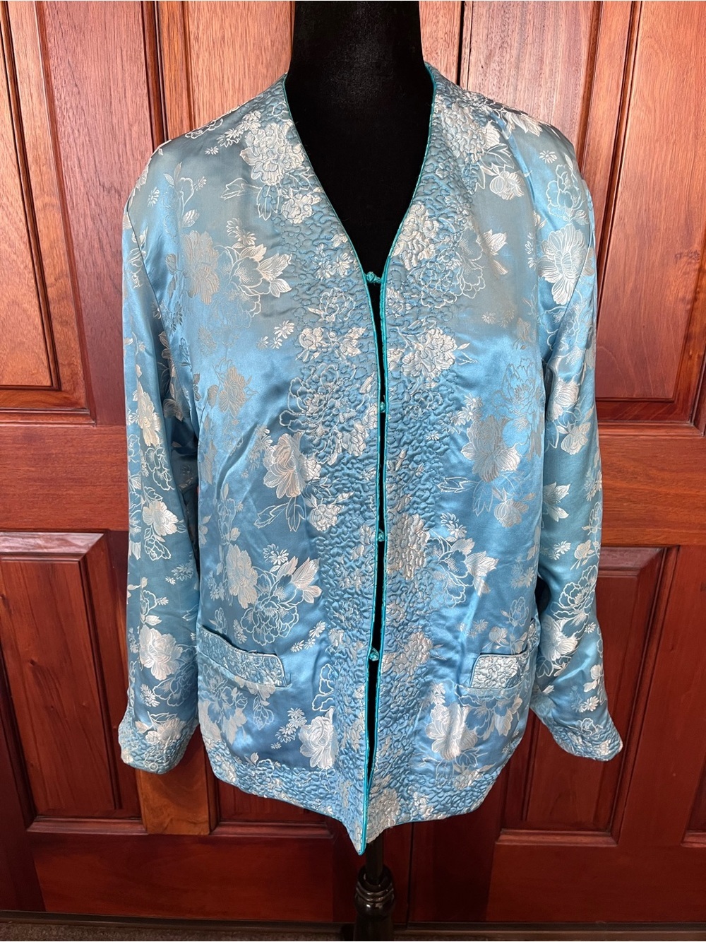 Silver Lake Vintage Reversible Tangzhuang XL Jacket  Embroidered  Frog China